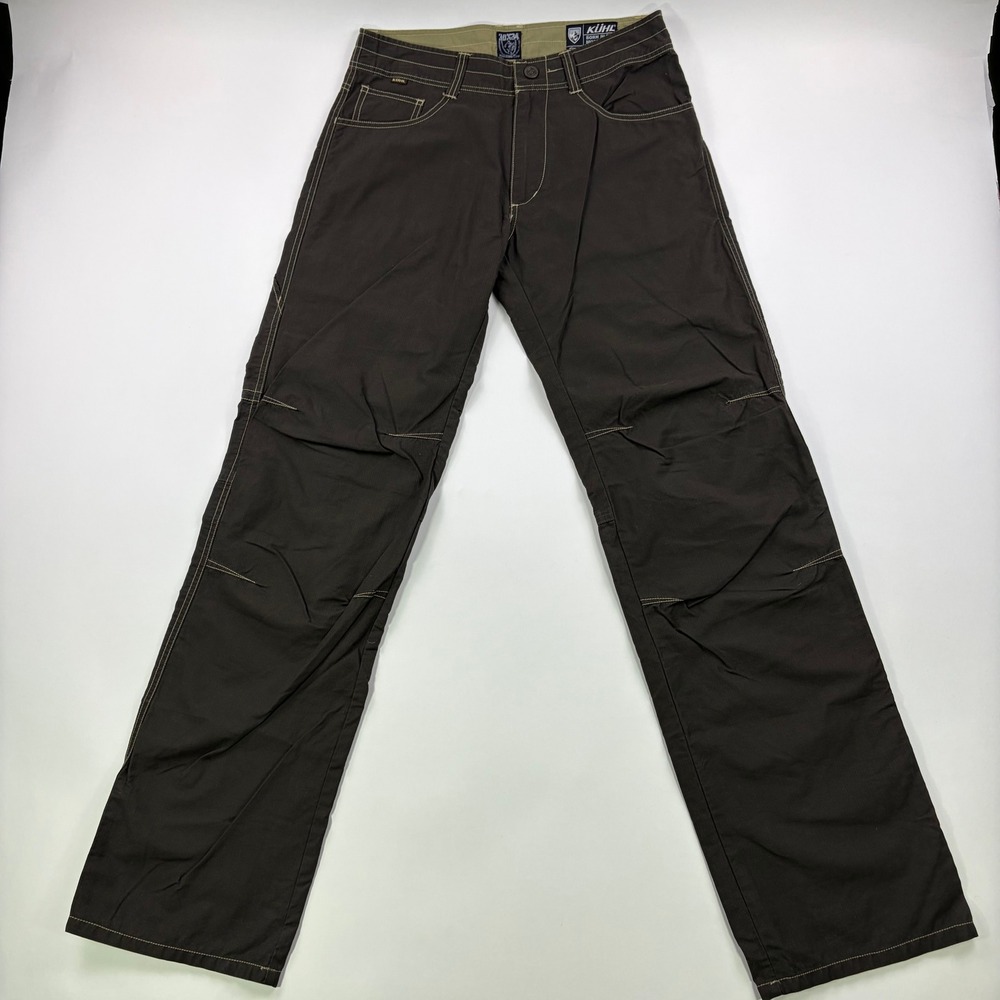 Kuhl Outrage Jean Pants Mens 30x34 Brown Cotton Nylon Articulated Knee Hiking